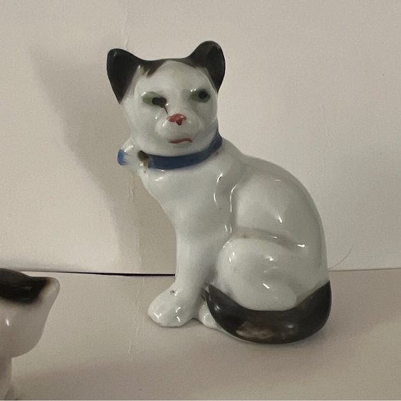 A Lot Of 2 Vintage White and Black Cat Figurine Made in Japan - Picture 3 of 11